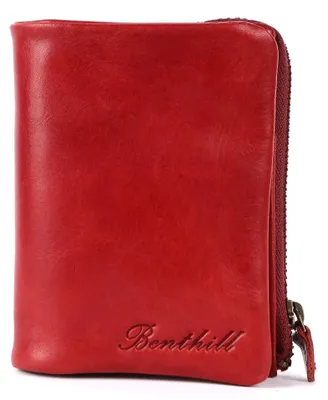Produktbild von Benthill Kleine Geldbörse Echt Leder - Damen Geldbeutel mit RFID Schutz - 6 Kartenfächer - Slim-Wallet inkl. Geschenkbox