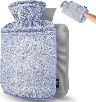 Produktbild von Famanu Warmwasserflasche mit weichem Bezug - 1,8L für Schmerzlinderung und kalte Abende