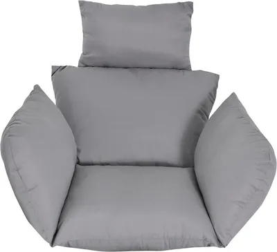 Image de Panier chaise coussin intérieur/extérieur œuf chaise épaissir coussin chaise suspendu gris (pas de hamac)