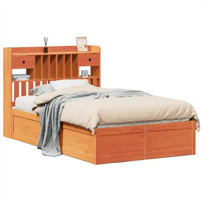 Obrázok produktu pre Posteľ bez matraca voskovo hnedý 135x190 cm masívna borovica
