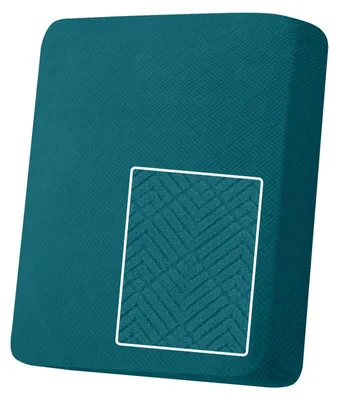 Productafbeelding van Zitkussenhoes, geschikt voor 1 zitting, donkergroen, stretchmateriaal, antislip, geometrisch design