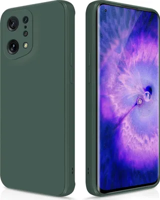 Produktbild von Silikon Hülle für OPPO Find X5 Flüssigsilikon Dünn Gel Gummi Matt Kratzfeste Schutzhülle Nachtgrün