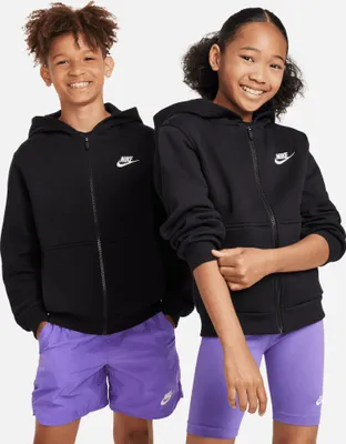 Produktbild von Nike K Nsw Club Flc Hd Fz Ls Lbr Black/White Black/White Xl