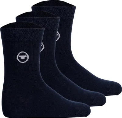 Produktbild von TOM TAILOR Uni Kinder Socken, 3er Pack - Strümpfe, Baumwolle, Logo, einfarbig Blau 27-30