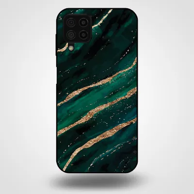 Produktbild von Smartphonica Handytasche für Samsung Galaxy A22 4G mit Marmordruck - TPU Rückseite Fall Marmor Design - Grün Gold