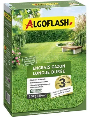 Produktbild von Rasendünger, Langzeitwirkung, 2,5 kg, ALGOFLASH Naturasol