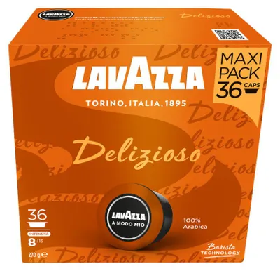 Obrázek produktu pro Lavazza Delizioso, Kávová kapsle, Espresso, Středně pražená, A Modo Mio, 36 hrnků, 8/13