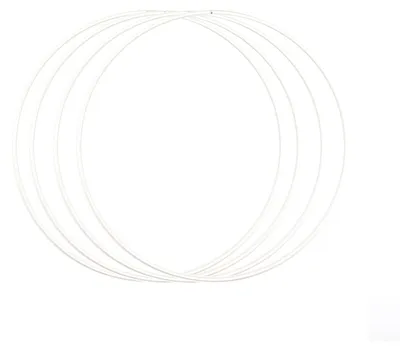 Produktbild von Vaessen Creative Metallring 4 Stück, Weiß, Spannring Ø25 cm aus 3 mm Metalldraht