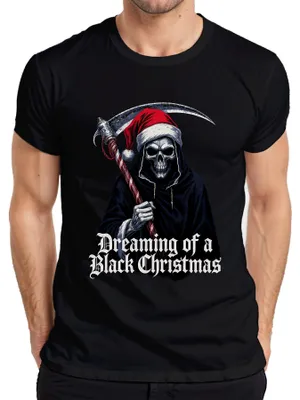 Obrázek produktu pro Sensenmann Totenkopf Gothic Santa Herren T-Shirt, Schwarz, L