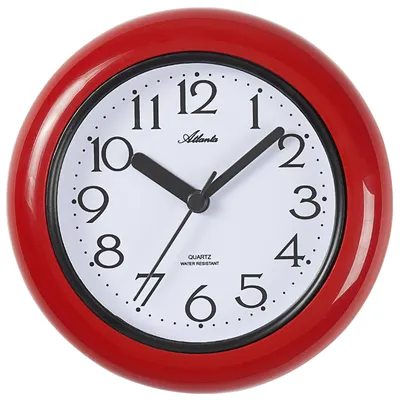 Produktbild von Atlanta 454/1 Wanduhr Tischuhr Baduhr Badezimmeruhr Quarz analog rot