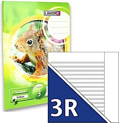 Produktbild von LANDRÉ Schulheft DIN A5, Lineatur 3R liniert, 16 Blatt