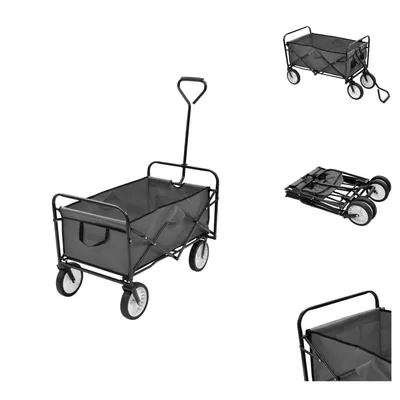 Immagine prodotto di vidaXL Carrello manuale pieghevole grigio acciaio - Carrelli e carrelli manuali