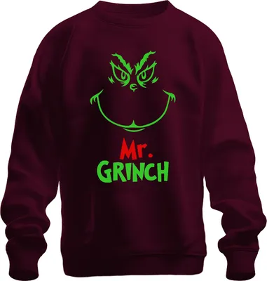 Immagine prodotto di Mr Grinch Christmas Divertente regalo di Natale Grinchfan Retro Unisex Felpa Pullover, Borgogna, XL