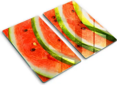 Produktbild von Abdeckung Glas - Küchenabdeckung - 2x30x52 cm - Abdeckplatte -Wassermelonenscheiben