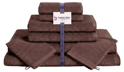 Produktbild von BEAUTEX Handtuch-Set Premium Frottier Sets, 100% Baumwolle 550g/m²,Dunkelbraun,Set: 2 Handtücher - 50x100 cm