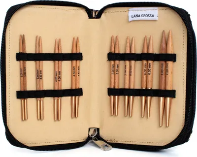 Produktbild von Lana Grossa Rundstricknadel-Set (kurz) Buche 3 - 7 mm