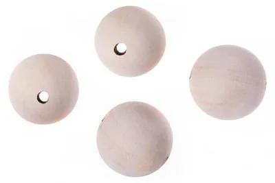 Zdjęcie produktu dla Drewniane okrągłe koraliki - 40 mm, 4 szt.