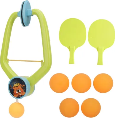 Produktbild von Hängendes Tischtennis-Trainingsset für Kinder - Indoor Pingpong-Spiel mit Schlägern & Bällen, tragbar, Eltern-Kind-Interaktionsspielzeug