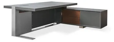 Produktbild von Design Büro Möbel Einrichtung Schreibtisch Eck Tisch Boss Leder Holz Tische Neu