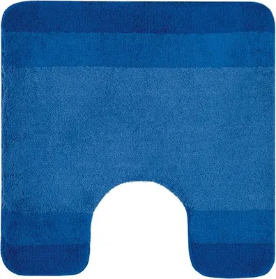 Produktbild von spirella Badematte | kuscheliger Hochflor | Rutschfester Badvorleger | viele Größen | waschbar 40° | 55x55 cm mit WC Ausschnitt | Blau