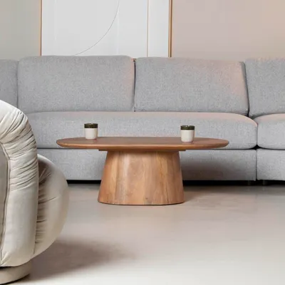Produktbild von Giga Meubel Couchtisch Stijn - Oval Braun Holz - 100x60x35cm