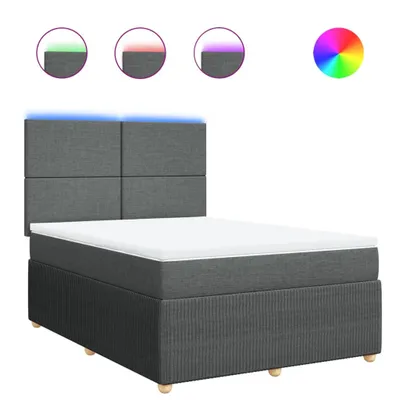 Produktbild von Boxspringbett mit Matratze Dunkelgrau 140x200 cm Stoff