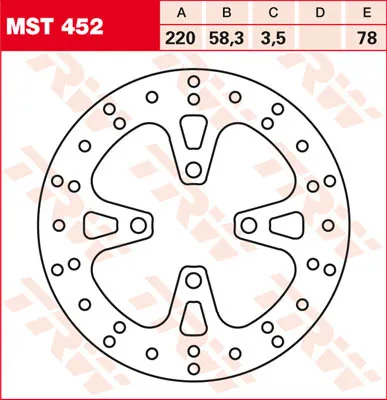 Obrázok produktu pre Brzdový kotúč TRW Allround rigid MST452 Vision NSC110 JF53