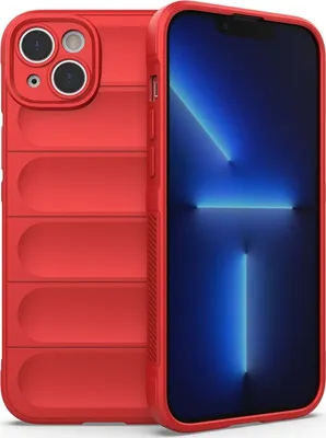 Produktbild von Mobigear Bumpy iPhone 14 Plus Hülle Flexibles TPU Backcover - Rot