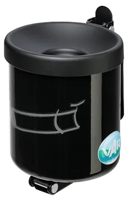 Produktbild von Robuster Ascher zur Wandmontage | 0,6 Liter, HxBxT 10x9x9cm | Stahl | Schwarz