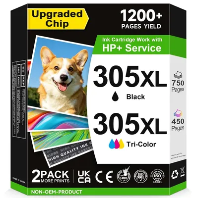 Produktbild von SolidKeus – Tintenpatronen 305XL, Schwarz/Farbe, Ersatz für HP 305