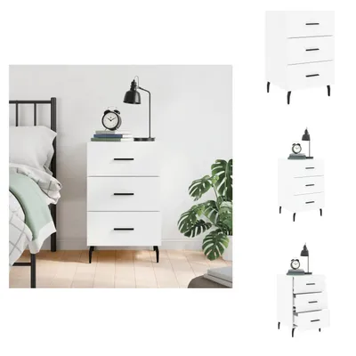 Image de vidaXL Table de chevet blanche 40x40x66 cm Bois composite - Tables de chevet