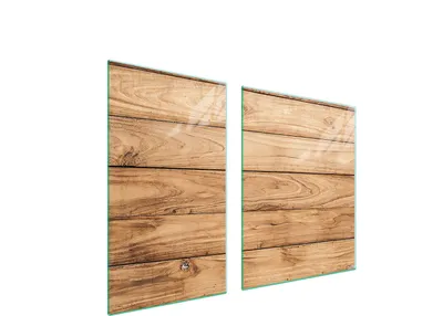 Produktbild von Glasplatte und Schneidebrett 100x52 Holz