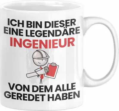 Produktbild von Ingenieur Geschenk Tasse Lustige Geschenkidee Geburtstag für Ingenieur Ich Bin Dieser Legendäre Ingenieur Von Dem Alle Geredet Haben Kaffee-Becher (Weiß)