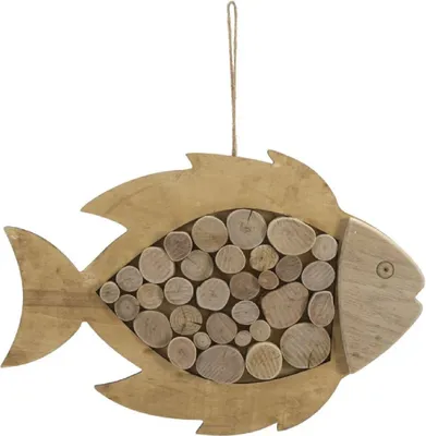 Obrázek produktu pro Mauro Ferretti závěsná dekorace ryba Nature 42,5x2x28,5 cm přírodní