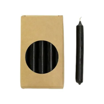 Image de Rustik Lys - Boîte de bougies stylo courtes 'Finn' (lot de 20, noir)