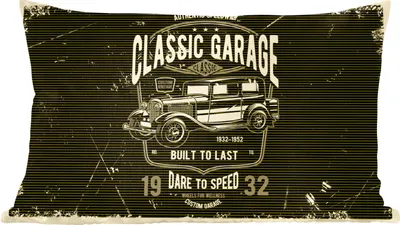 Produktbild von MuchoWow® Zierkissen Sofakissen Wohnzimmer Dekokissen 50x30 cm Mancave - Auto - Retro - Schwarz - Wohnzimmerdekoration - Polster mit Photo