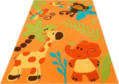 Produktbild von Kinderzimmer Teppich Kids Jungle orange aus Acryl Baumwolle 170x240 cm