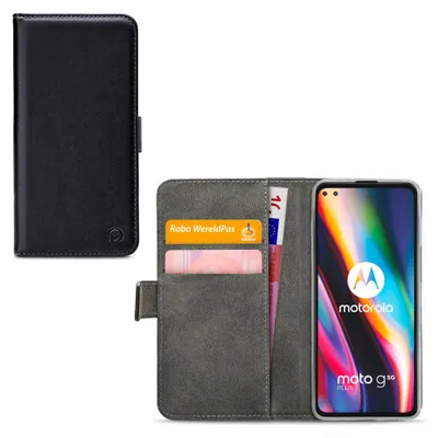 Image de Étui Mobilize Classic Gelly Wallet pour Motorola Moto G 5G Plus : étui à rabat avec porte-monnaie - Noir