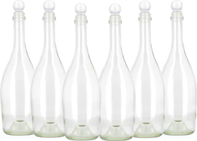 Immagine prodotto di BELLEROFONTE Bottiglia in vetro trasparente per acqua 750 ml con tappo a pressione, 6 pezzi