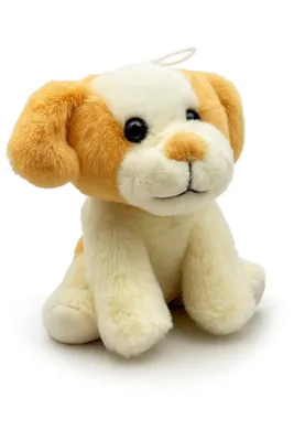 Produktbild von Kuscheltier Hund 18 cm sitzend beige-weiß – Weiches Plüschtier, kleines Stofftier