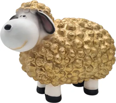 Produktbild von Deco4yourhome Gartenstatue Schaf - 23cm - Gold - 23x17x12.6