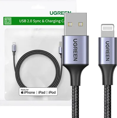 Immagine prodotto di Cavo da Lightning a Usb Ugreen 2.4A Us199, 1M (nero)