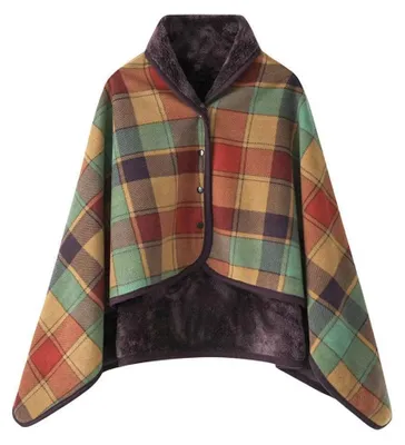 Imagen del producto de Poncho-manta para mujer, ideal para el invierno, cálido y cómodo