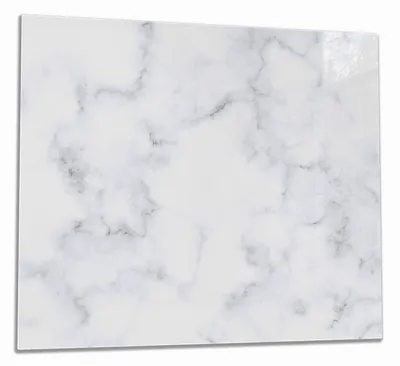 Produktbild von Wallario Herdabdeckplatte aus Glas, Größe 60 x 52 cm 1-teilig, Motiv Weiße Marmor-Optik
