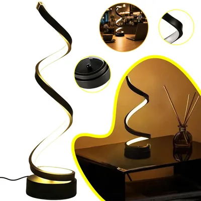 Produktbild von LED Tischlampe Spiral Design, USB Betriebene Moderne LED Tischlampe Dimmbar, für Schlafzimmer, Büro, Wohnzimmer
