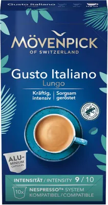 Produktbild von Mövenpick GUSTO ITALIANO LUNGO Kaffeekapseln, 10 Stück