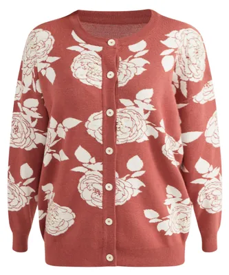 Image de Pull pour femme Jeona - rose pâle et blanc. Pull pour femme Jeona - rose pâle et blanc, taille M/L