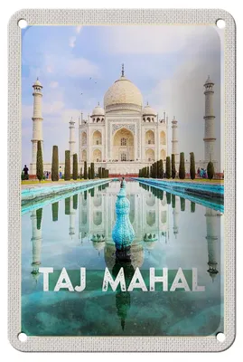 Produktbild von Blechschild Reise 12x18cm Indien Vordergarten Taj Mahal Dekoration