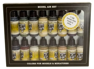 Acrylfarbe 16er-Pack, 17 ml, Blau/Grün/Grau/Weiß, Modellbau