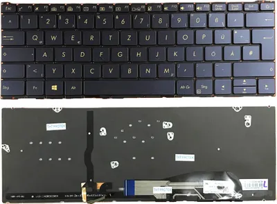 Immagine prodotto di Tastiera - Colore: blu scuro - con illuminazione - senza cornice Tastiera con layout tedesco compatibile con ASUS UX390UAK